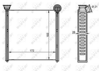 Nrf Wärmetauscher, Innenraumheizung [Hersteller-Nr. 54342] für Audi, Cupra, Seat, Skoda, VW von NRF