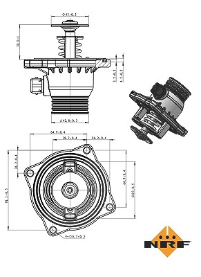 Nrf Thermostat, Kühlmittel [Hersteller-Nr. 725005] für BMW von NRF