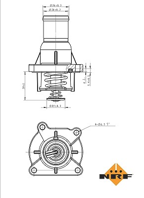 Nrf Thermostat, Kühlmittel [Hersteller-Nr. 725046] für Fiat, Opel, Saab von NRF