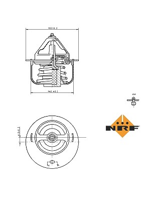 Nrf Thermostat, Kühlmittel [Hersteller-Nr. 725057] für Citroën, Daihatsu, Honda, Hyundai, Kia, Mazda, Mitsubishi, Proton, Toyota von NRF