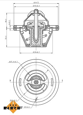 Nrf Thermostat, Kühlmittel [Hersteller-Nr. 725065] für Alfa Romeo, Audi, Buick, Cadillac, Chevrolet, Citroën, Fiat, Ford, Isuzu, Jeep, Metrocab, Ponti von NRF