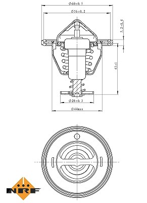 Nrf Thermostat, Kühlmittel [Hersteller-Nr. 725088] für Nissan, Opel, Renault, Renault Trucks von NRF