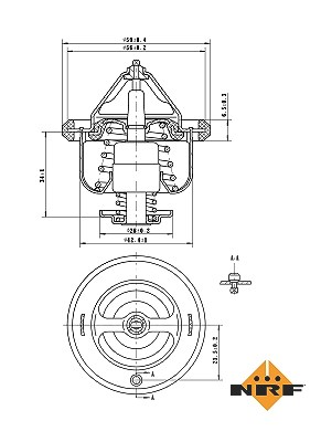 Nrf Thermostat, Kühlmittel [Hersteller-Nr. 725108] für Citroën, Fso, Lexus, Mini, Mitsubishi, Peugeot, Subaru, Toyota von NRF