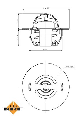 Nrf Thermostat, Kühlmittel [Hersteller-Nr. 725129] für Citroën, Fiat, Lancia, Peugeot, Renault, Talbot, Volvo von NRF