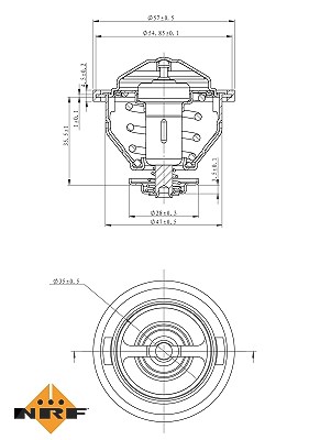 Nrf Thermostat, Kühlmittel [Hersteller-Nr. 725140] für Citroën, Fiat, Fso, Hyundai, Lada, Lancia, Peugeot, Renault, Suzuki, Toyota von NRF