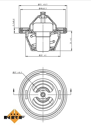 Nrf Thermostat, Kühlmittel [Hersteller-Nr. 725149] für Audi, Chevrolet, Daewoo, Lamborghini, Opel, Vauxhall, VW von NRF