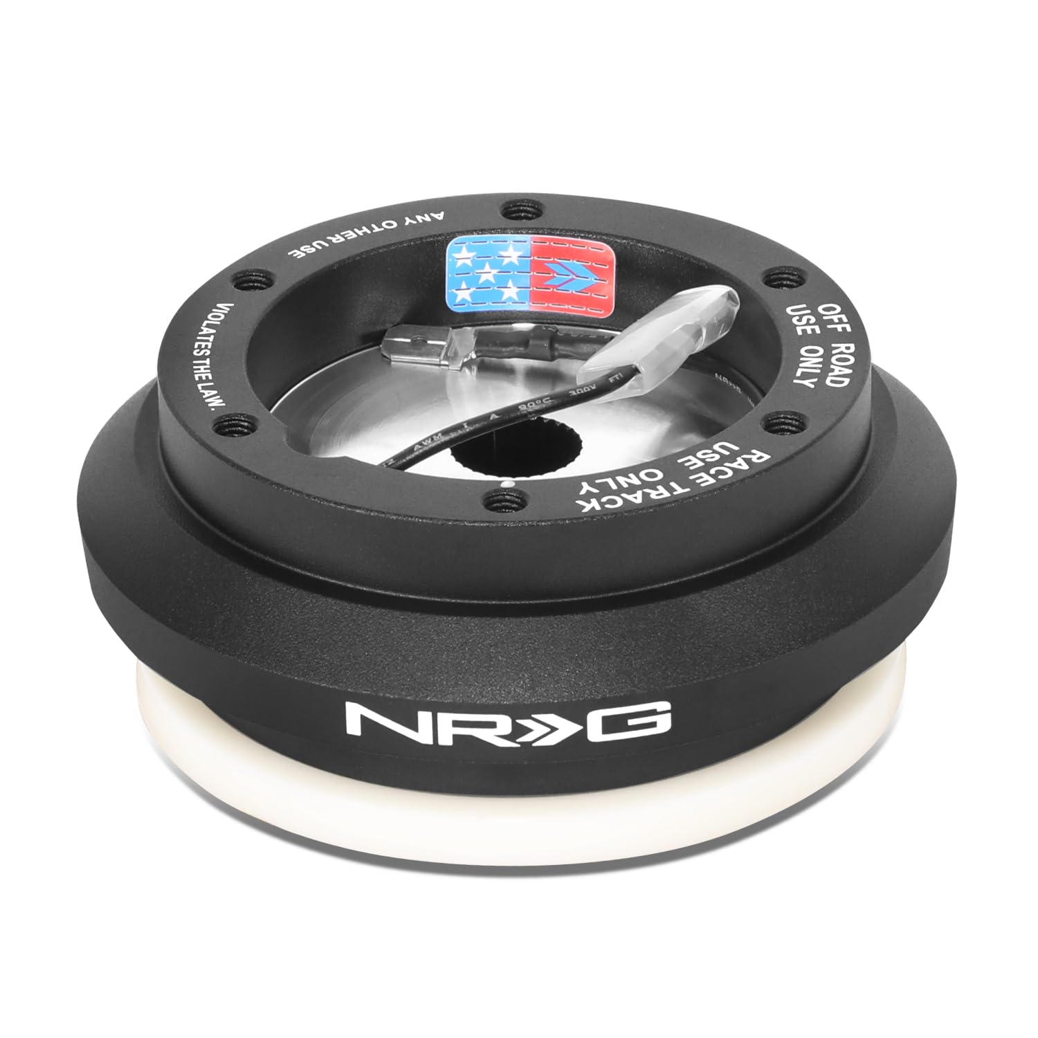 NRG Innovations NRG-SRK-110H Racing Style, Lenkrad-Schnellspanner, kurzer Nabenadapter, 6 x 70 mm Bolzenmuster, schwarzes Gehäuse von NRG Innovations