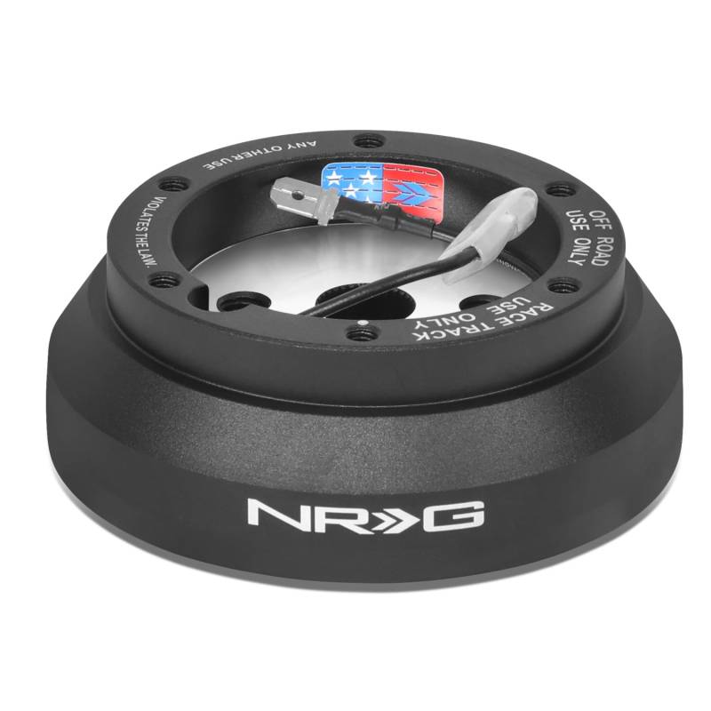 NRG Innovations NRG-SRK-140H Racing Style Lenkrad-Schnellspanner, kurzer Nabenadapter, 6 x 70 mm Bolzenmuster, schwarzes Gehäuse von NRG Innovations