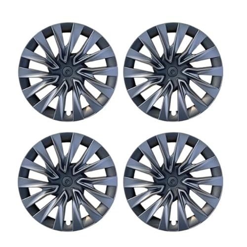 4-teiliges Radkappen-Ersatzteil for Tesla Model 3 Highland 2024 Performance, 18-Zoll-Radkappen, Auto-Vollfelgenabdeckung, Zubehör(Grey Black) von NROVENMIL