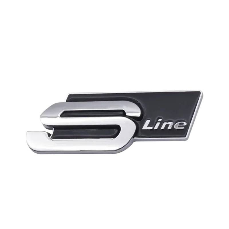 1 stücke Metall Auto Logo Aufkleber Abzeichen Dekoration Aufkleber Kompatibel Mit Sline TT Q2 Q3 Q5 Q7 Q8 A3 A4 A5 A6 A7 R8 B5 B6 B7 B8 C5 RS4 RS5 V8(Silver black) von NRUOS