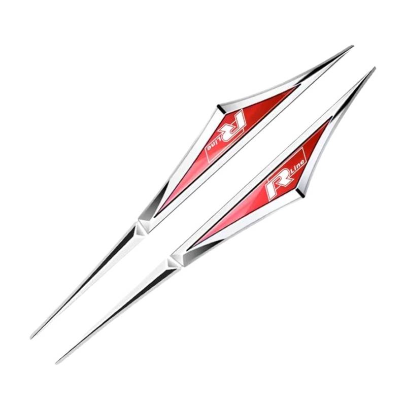 2 Stücke for R Linie Zinklegierung Autoaufkleber Auto Motorrad Logo Emblem Windturbine Zinklegierung Erweitertes Schutzblech Autozubehör(Red) von NRUOS