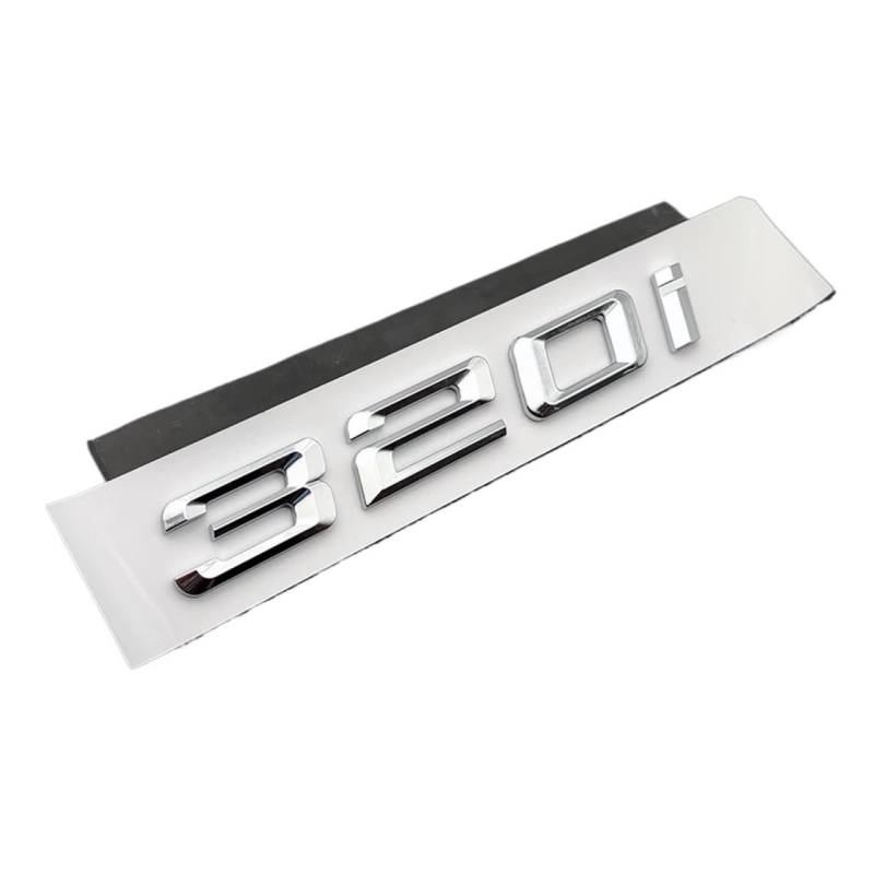 3D-ABS-Chrom-Schwarz-Logo 320i 330i 330d 320d Emblem-Buchstaben-Aufkleber Kofferraum-Abzeichen Kompatibel mit 3er-Serie E46 E90 F30 G20 Zubehör(320i Chrome) von NRUOS