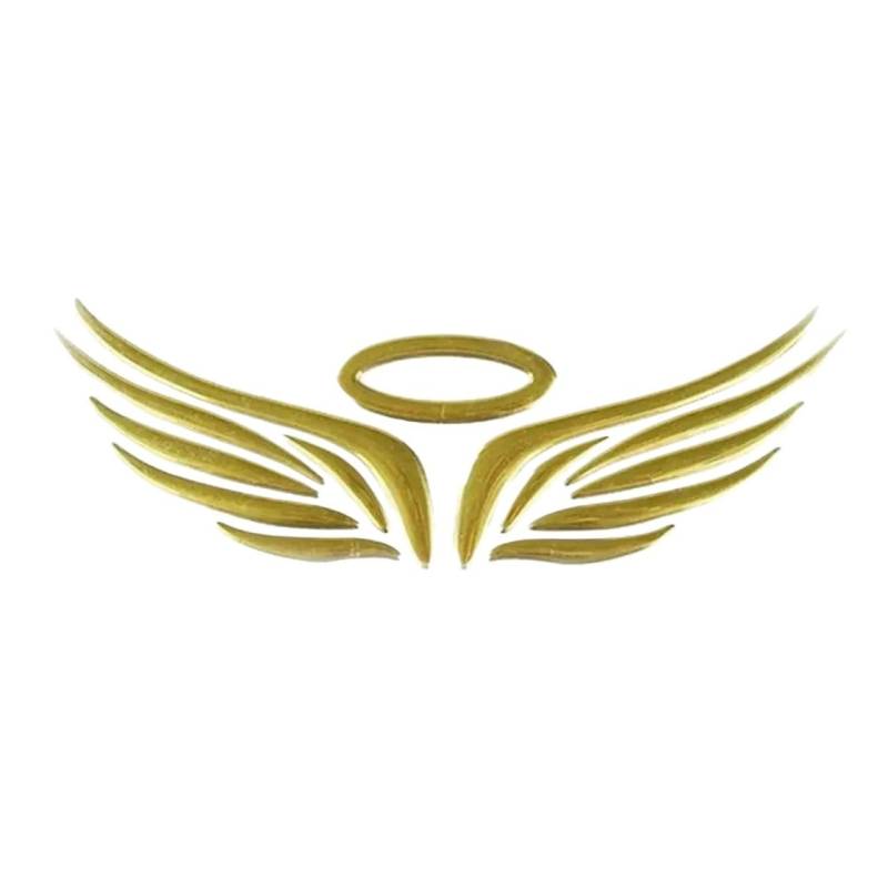 3D-Engelsflügel-Autoaufkleber, Fahrzeug-Emblem, Abzeichen, Logo, Auto-Styling, wasserabweisend, hohe Klebrigkeit, Stoßstangenaufkleber(Golden) von NRUOS