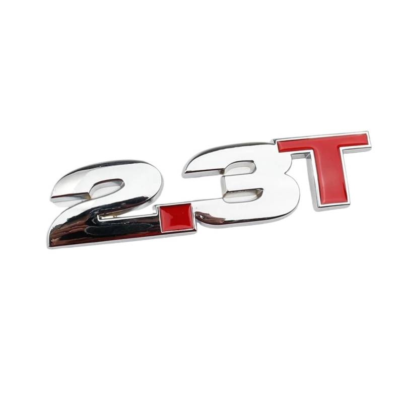 3D Metall 2.3T Auto Hubraum Aufkleber Aufkleber GT Shelby 2.3T Logo Auto Kofferraum Körper Abzeichen Emblem Styling Aufkleber(A) von NRUOS
