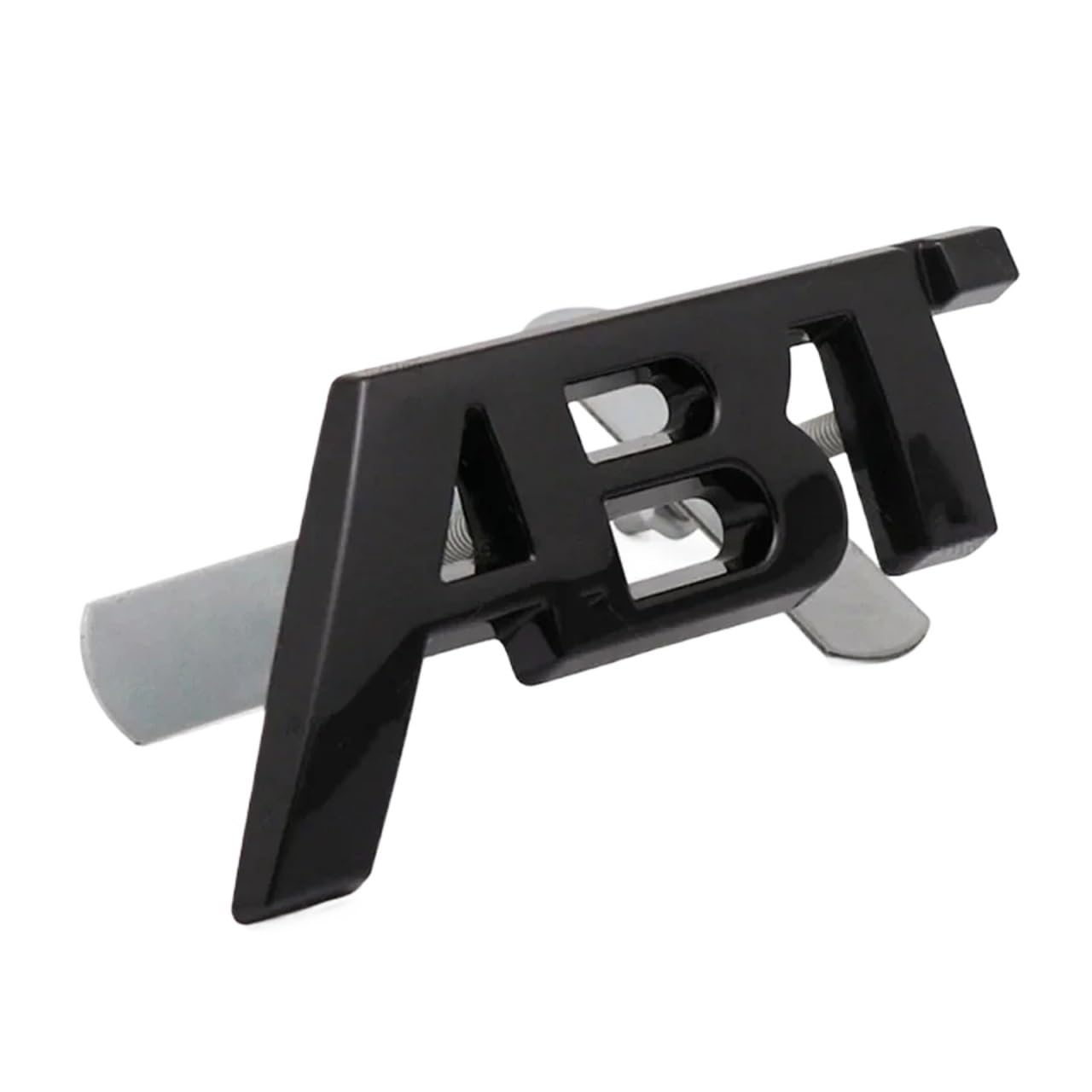 3D-Metall-ABT-Logo for Frontgrill, Seitenabzeichen, Heckkofferraum-Emblem, Autoaufkleber, kompatibel mit A3 A4 A5 A6 A7 A8 Q3 Q5 Q7 TT RS(Glossy black grill,11.2cm x 4.6cm) von NRUOS