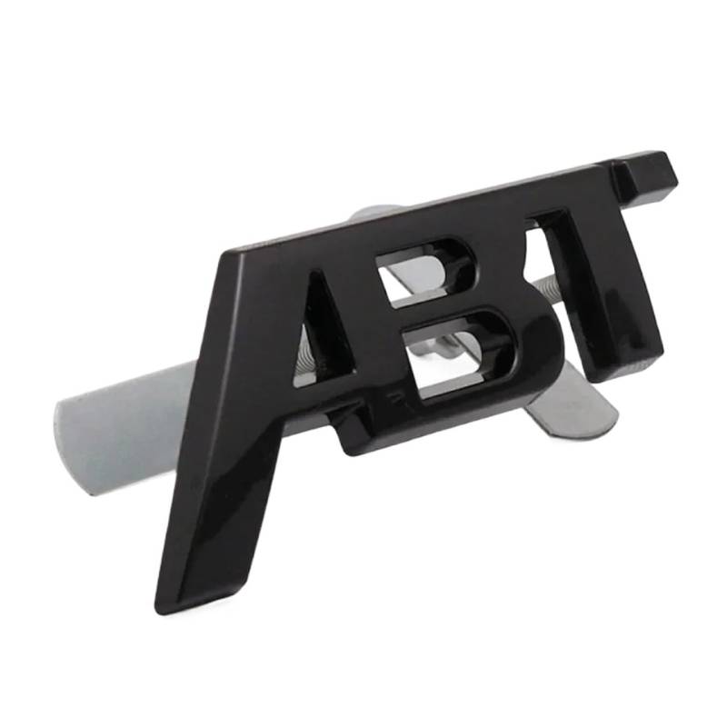 3D-Metall-ABT-Logo for Frontgrill, Seitenabzeichen, Heckkofferraum-Emblem, Autoaufkleber, kompatibel mit A3 A4 A5 A6 A7 A8 Q3 Q5 Q7 TT RS(Glossy black grill,8.2cm x 3.2cm) von NRUOS