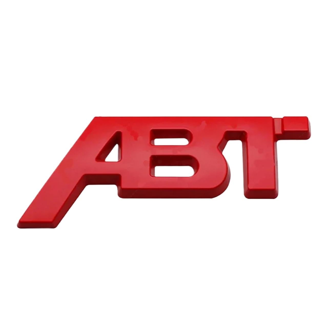 3D-Metall-ABT-Logo for Frontgrill, Seitenabzeichen, Heckkofferraum-Emblem, Autoaufkleber, kompatibel mit A3 A4 A5 A6 A7 A8 Q3 Q5 Q7 TT RS(Red sticker,8.2cm x 3.2cm) von NRUOS