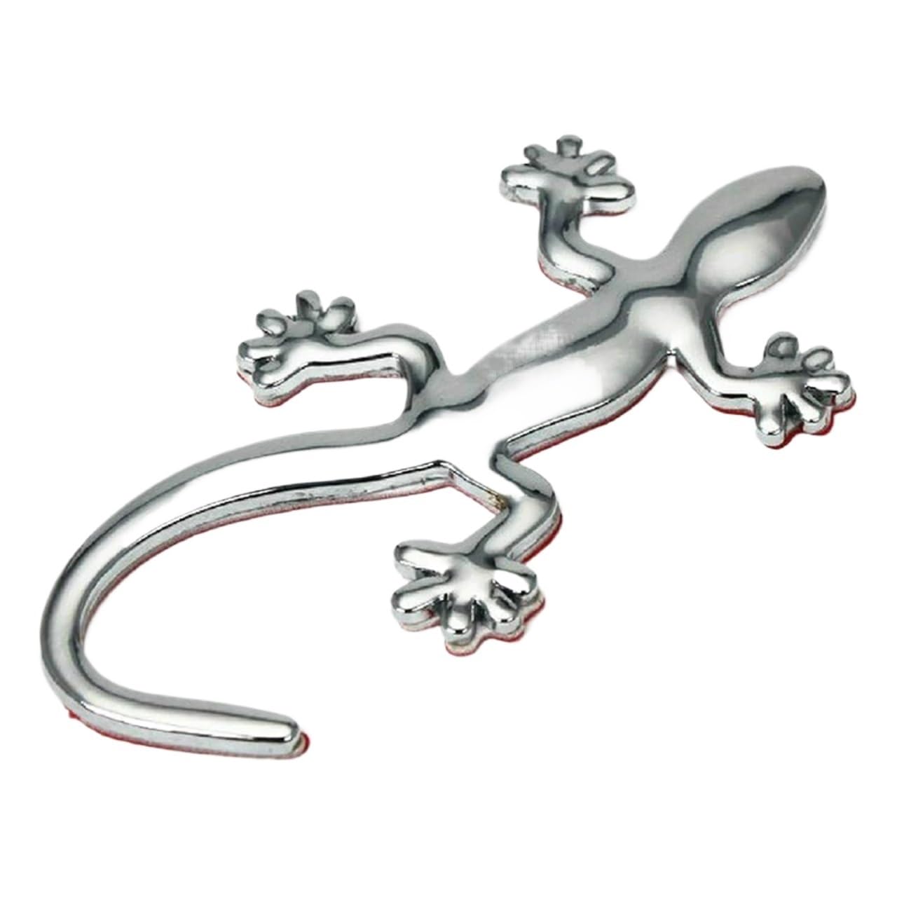 3D Metall Gecko Form Eidechse Logo Chrom Auto Abzeichen Embleme Aufkleber Aufkleber Selbstklebend Auto SUV Dekoration Zubehör Silber/Gold(Silver) von NRUOS