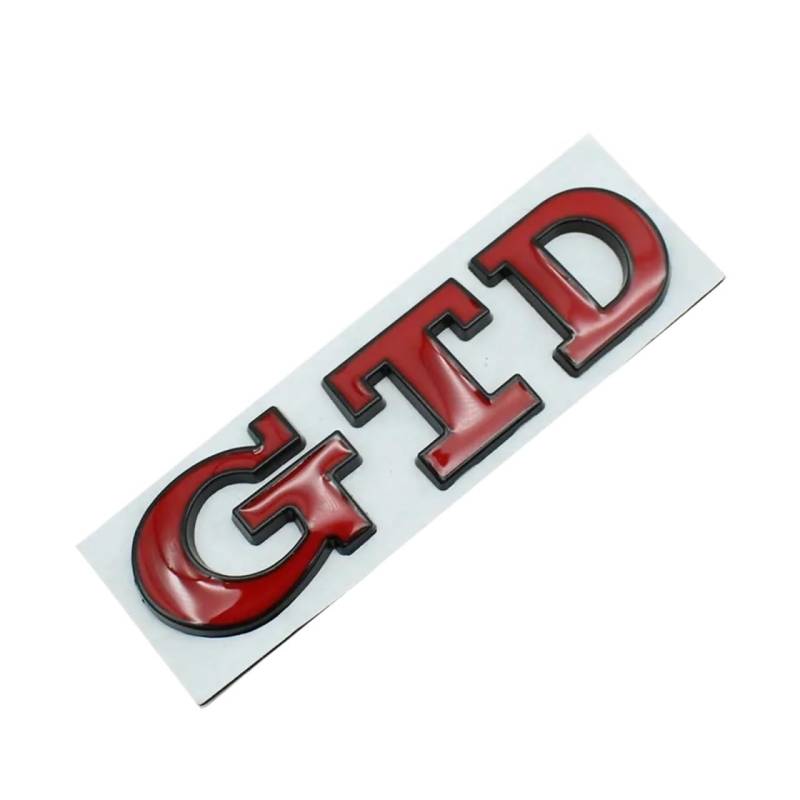 3D-Metall-Schwarz-Rot-Logo GTD-Emblem-Buchstaben Auto-Kofferraum-Abzeichen-Aufkleber Kompatibel mit MK2 MK4 MK5 MK6 MK7 GTD-Aufkleber-Zubehör(Red Black) von NRUOS