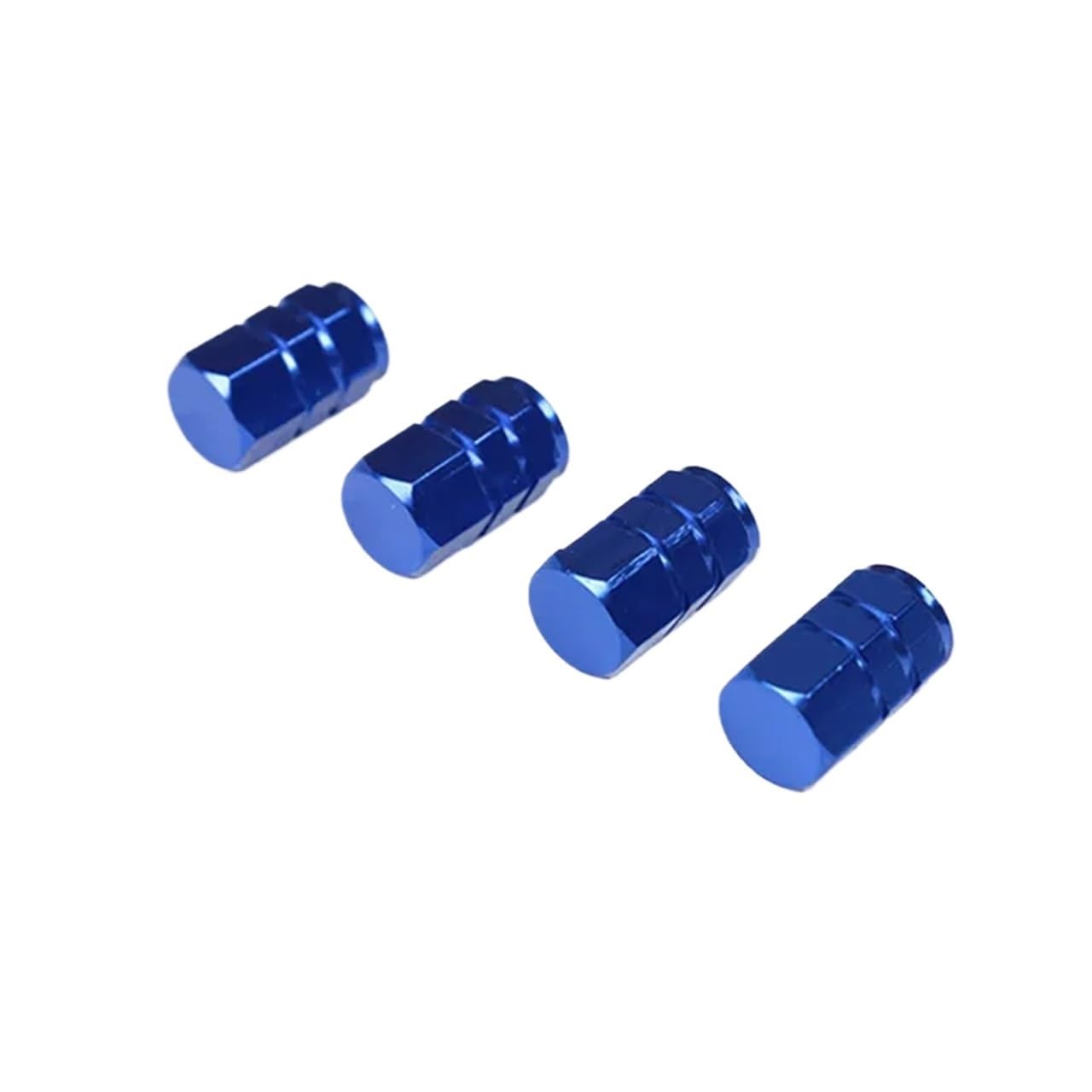 4 Stück Radkappen, diebstahlsichere Aluminium-Autoradreifenventile, Reifenschaft-Luftventilkappen, luftdichte Radnabenkappe mit Hebel(Blue) von NRUOS