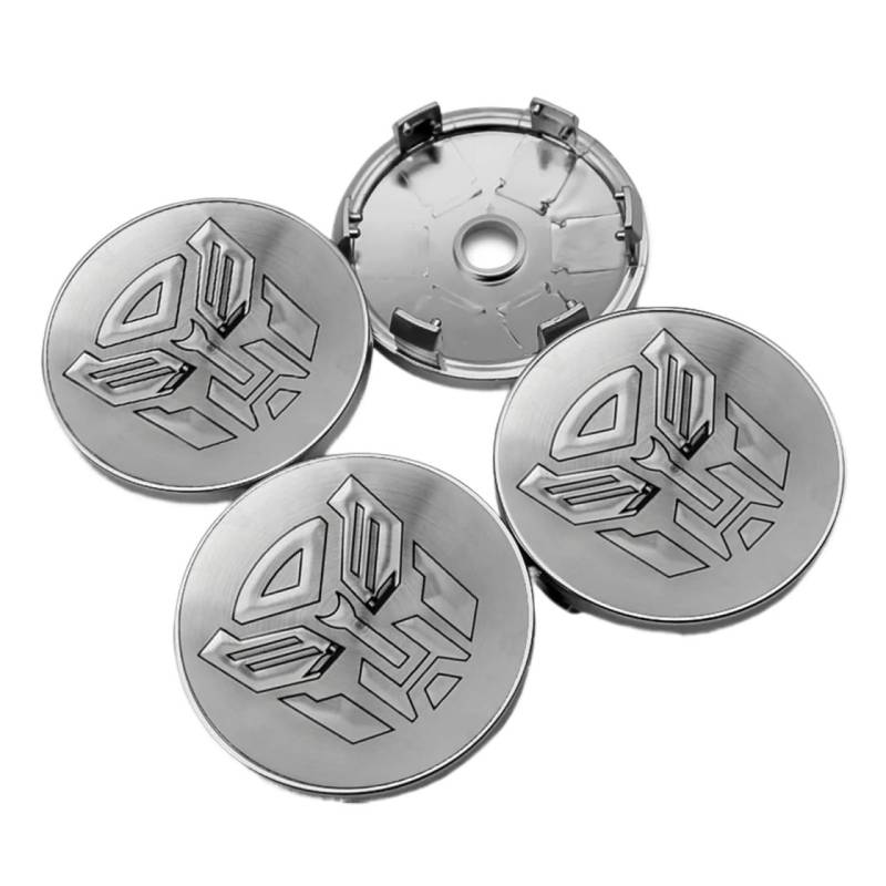 4 Stücke 56mm + 60mm Logo Emblem Auto Radnabenkappen Felgenabdeckung Abzeichen Aufkleber Auto Dekoration Zubehör(60MM silver) von NRUOS