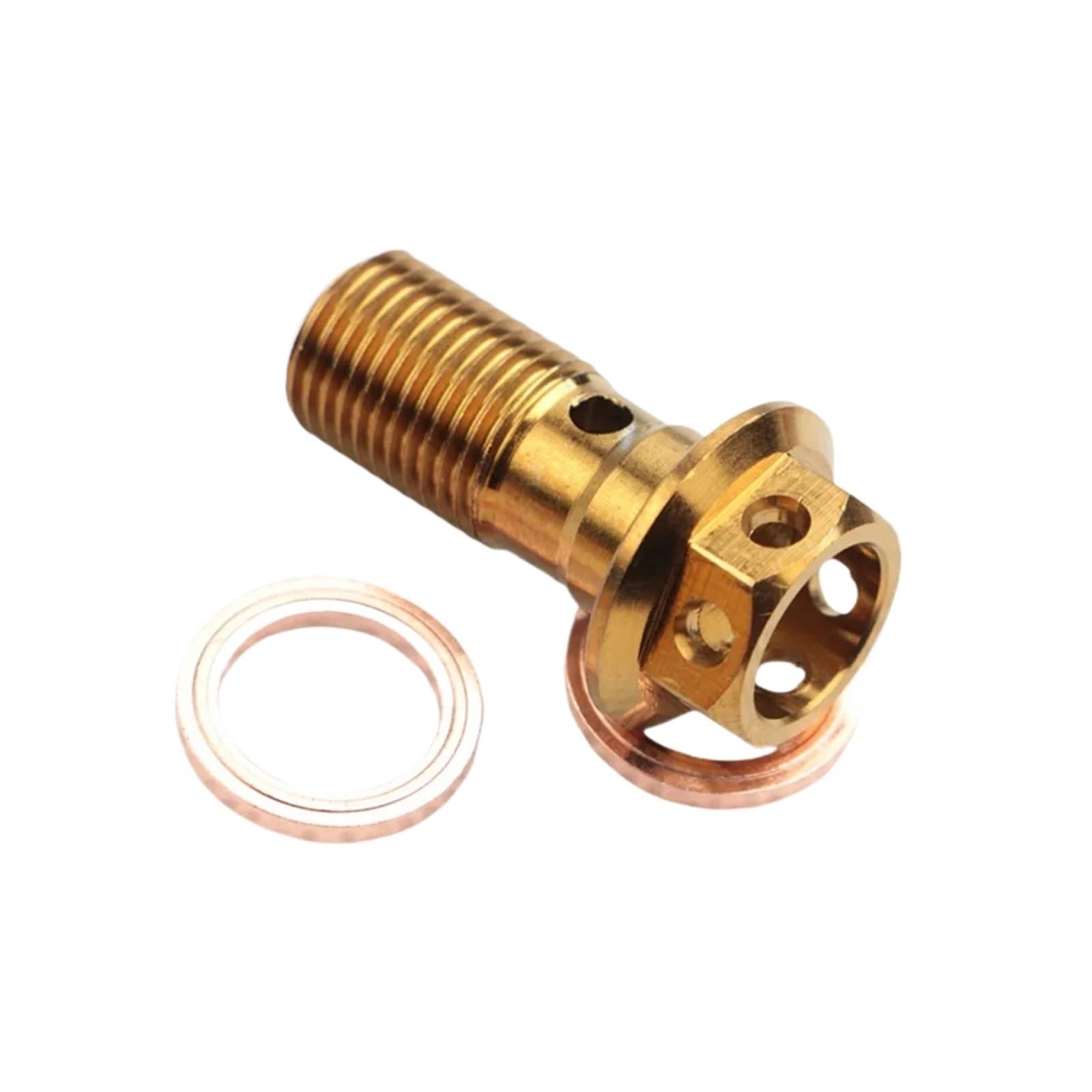 Motorrad-Bremsschlauchschraube M10 x 22 mm x 1,25 mm / 1,0 mm hohler äußerer Sechskant-Feinzahn-Bremssattel(M10X22X1.0MM gold) von NRUOS