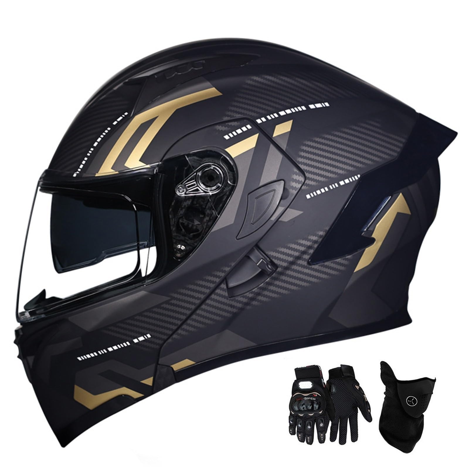 Integrierter Motorradhelm Motorrad Klapphelm Mit Doppelvisier Rollerhelm ECE-Zertifizierung Integralhelm Sturzhelm Für Männer Und Frauen Erwachsene ( Color : F , Size : M=57-58cm ) von NSASL