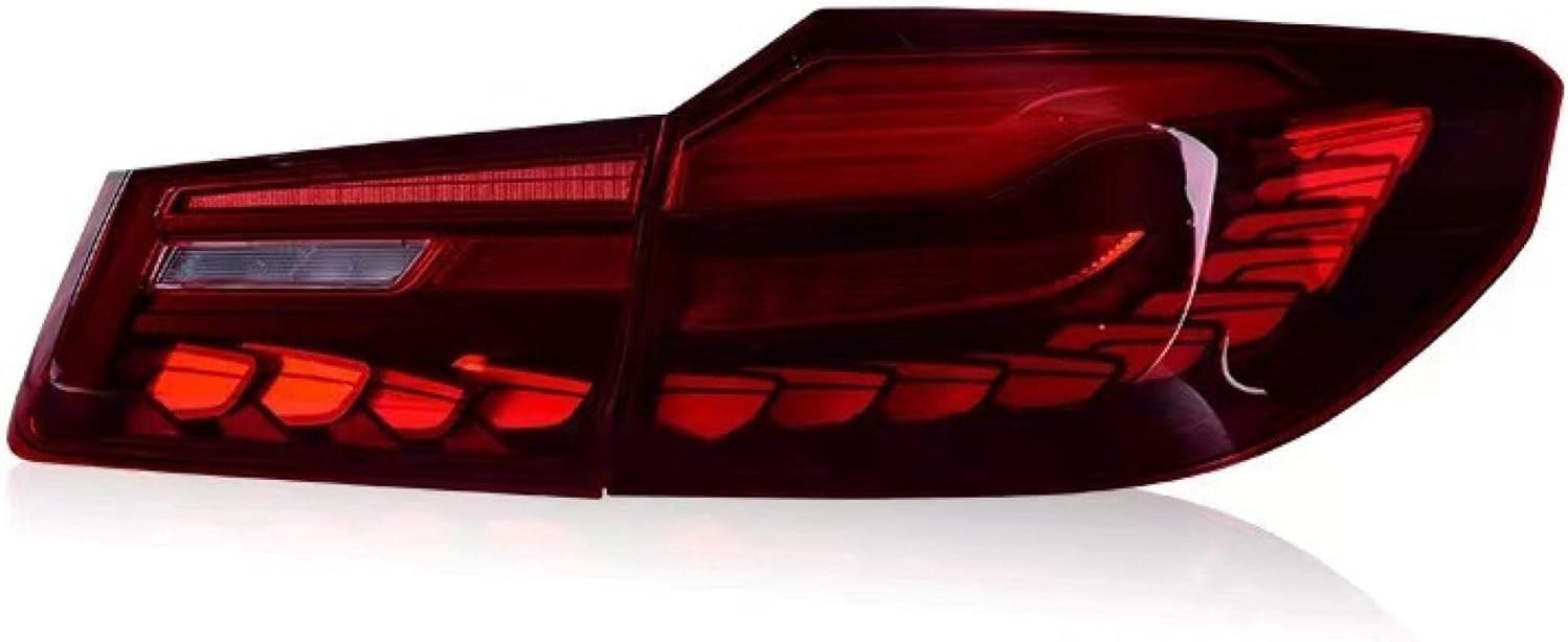 NSEMGG Auto Rücklicht-Komplettsets für-B-MW 5er G30 G38 2018-2020, Lichter Sets Sicherheit Licht Bremslicht Blinker Rücklicht Komponenten Ersatzteile,Rot von NSEMGG