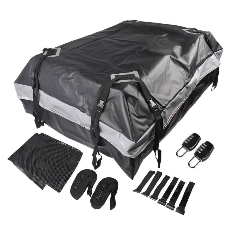 NSGMXT Auto Dachbox Faltbare Wasserdicht Dachtasche Gepäckbox Tasche Aufbewahrungsbox mit a Antirutschmatte, für Fahrzeuge mit/ohne Gepäckträger Gepäcktransport von NSGMXT