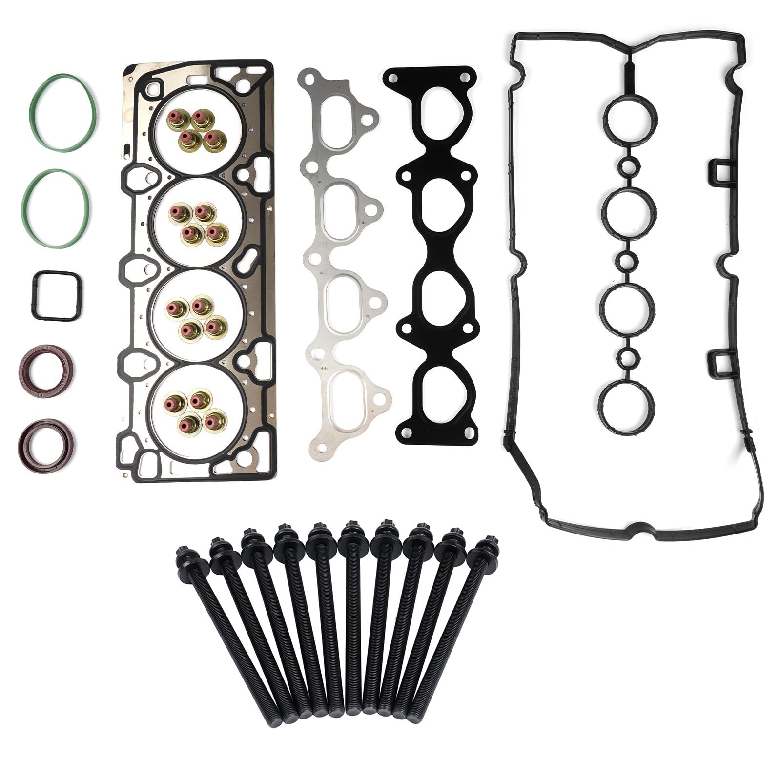 NSGMXT Kopfdichtungssatz inkl. Schrauben Ersatz für 52436100 93186907 Z16LER A16LER Astra 1.6T SRI 90412701 von NSGMXT