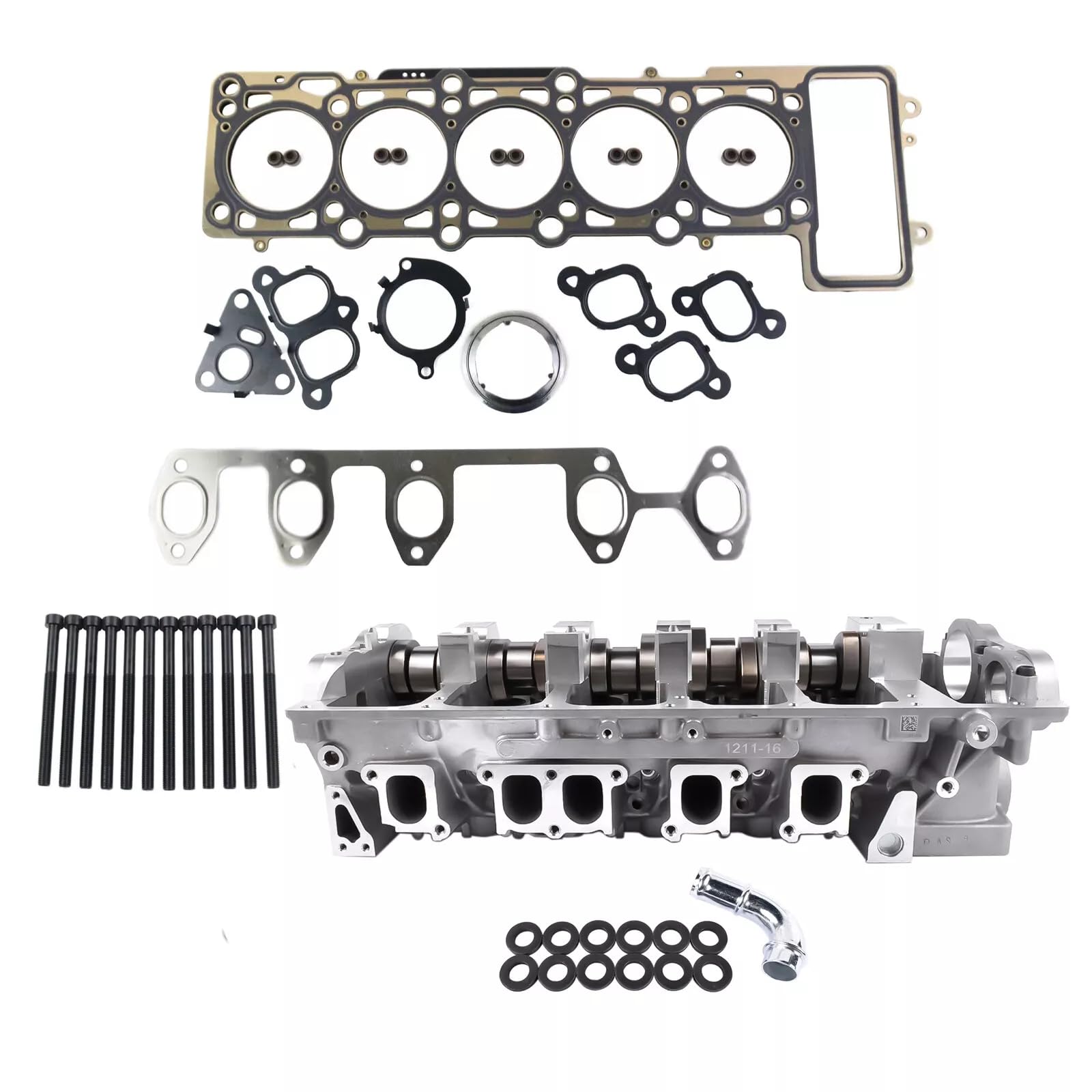 NSGMXT Zylinderkopf+Schrauben+Dichtung Kompatibel mit Transp0rter T0uareg Mu1t1van T5 2.5 TDI BNZ BPC BPD BPE 070103063S 070103383A von NSGMXT