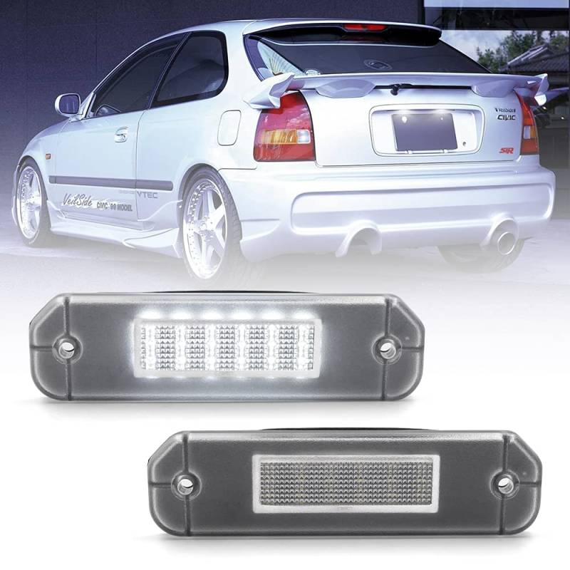 LED-Kennzeichenbeleuchtung, kompatibel mit Ho.nda Civic CR-X/Civic Del Sol Coupe Schrägheck, Limousine, LED-Rückleuchten, ersetzt OEM Sta.nley #8070, 2 Stück von NSLUMO