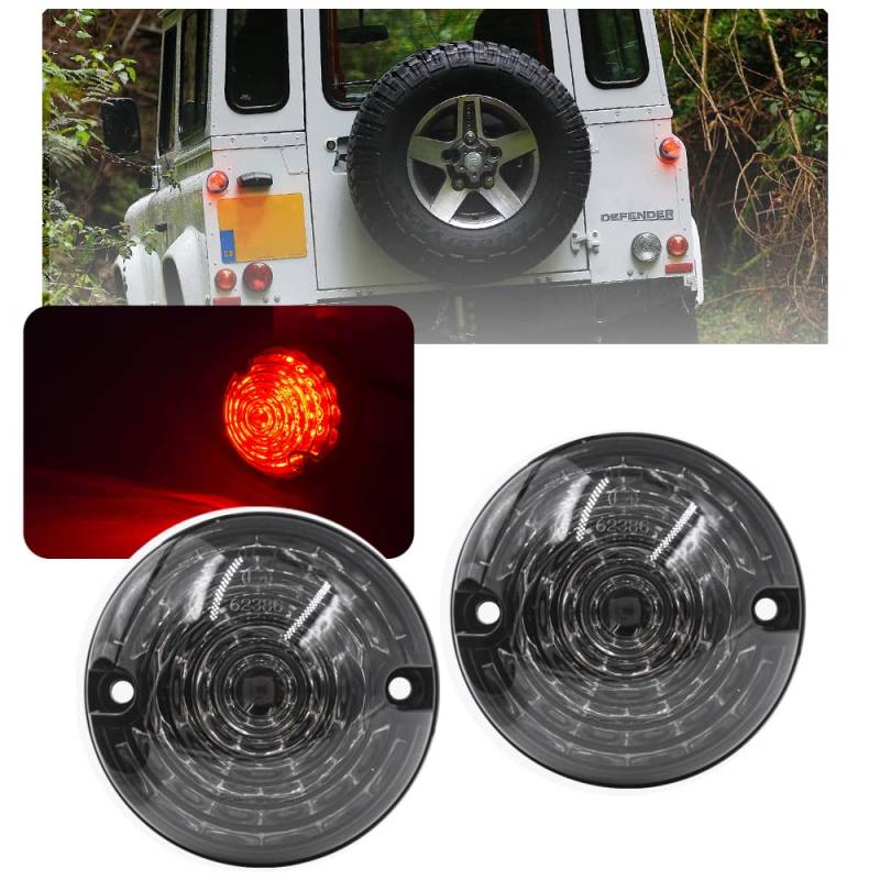 NSLUMO 2 Stueck Defender Rot 73mm LED Rücklicht Geräucherte Linse LED Rücklicht Für 90/110 1983~1990 Defender 1990~2016 Rückleuchten von NSLUMO