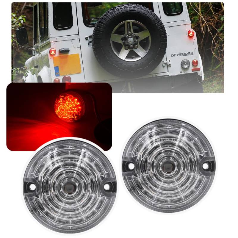 NSLUMO 2 Stueck Klare Linse Rot 73mm Defender LED Rücklicht Für 90/110 1983~1990 Defender 1990~2016 Rückleuchten von NSLUMO