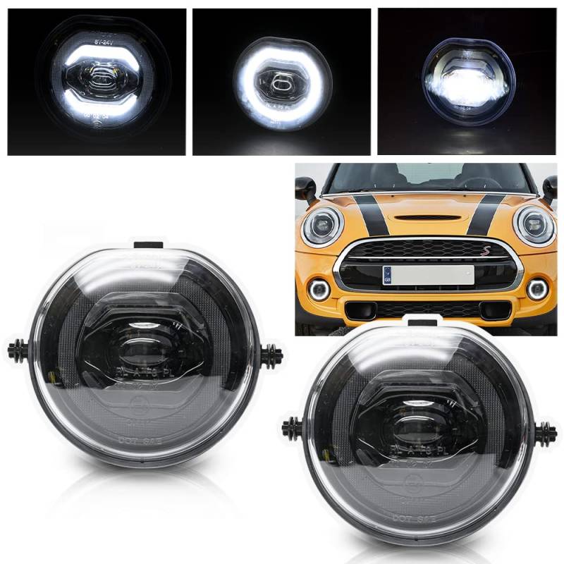 NSLUMO 2 Stück LED Nebelscheinwerfer Für Mini Cooper F54 F55 F56 F57 Halo Ring Tagfahrlicht Standleuchte von NSLUMO