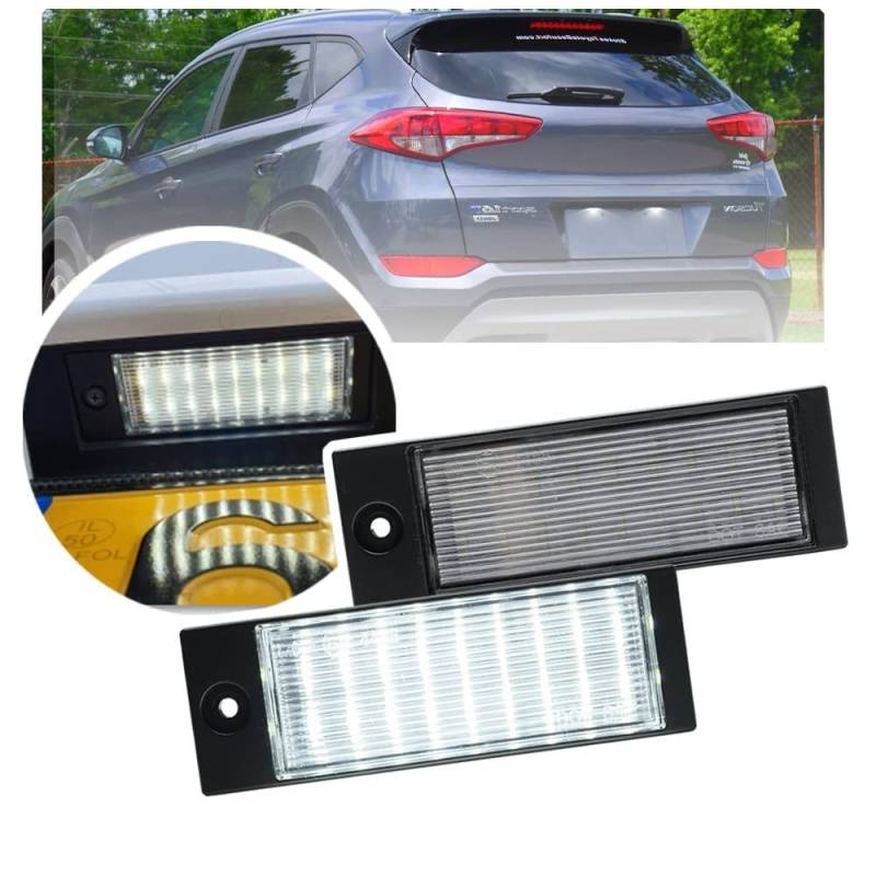 NSLUMO 2 Stücke OE 3W voll Weiße LED Kennzeichenleuchte für 2015-2018 Hyundai Tucson IX35 von NSLUMO