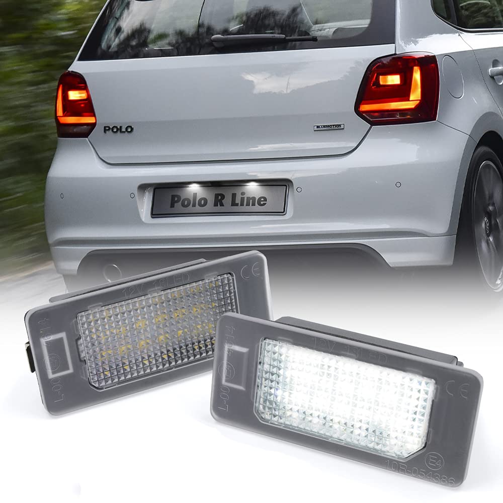 NSLUMO 2-teiliges LED-Kennzeichenlicht, weiß, kein Fehler, für S.koda Fabia MK3 NJ Kodiaq Octavia 5E Rapid NH Superb MK2 MK3 Yeti 5L LCI LED-Tag-Lampen von NSLUMO