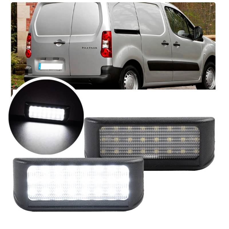 NSLUMO 2PC LED Kennzeichenbeleuchtung für Peugeot Expert MK2 MK3 Van Tepee für Citroen Berlingo II Van Dispatch Spacetourer für Opel Combo E Box MPV Proace Verso von NSLUMO