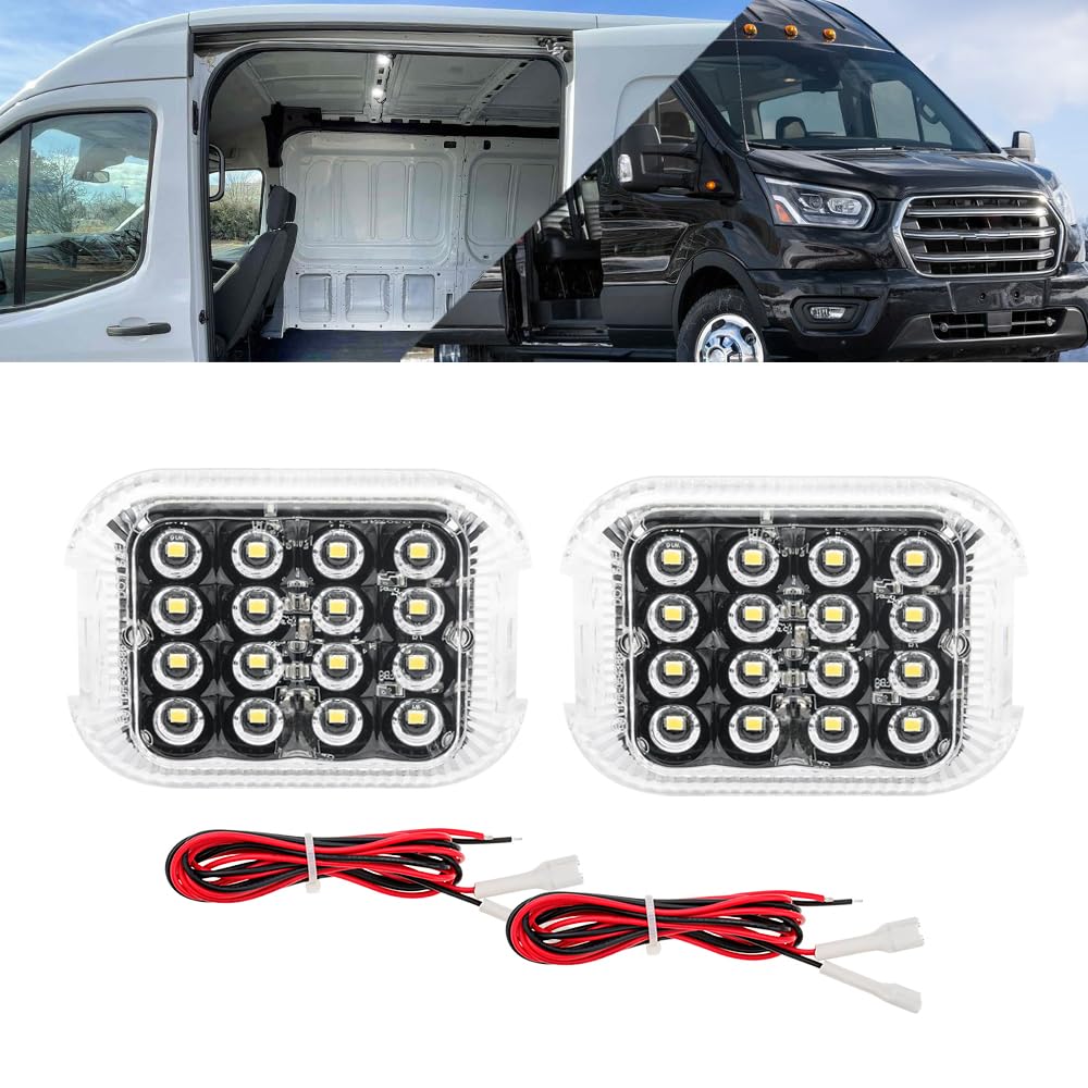 NSLUMO 2PC LED-Laderaumleuchte für for.d Transit MK6 MK7 MK8 2000–2024 weiße Innenkabinenleuchte für Transit 150/250/350/350 HD Van Transit Connect Laderaumlampe von NSLUMO