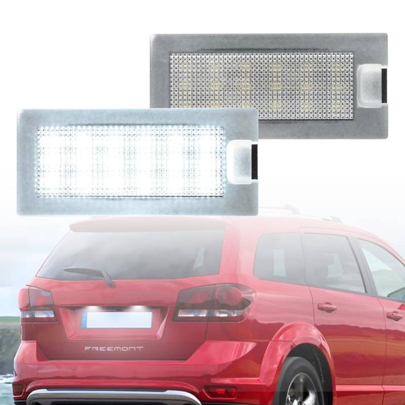 NSLUMO 2X LED-Kennzeichenbeleuchtung für Fi.at Freemont 2011-2016 für Dod.ge Journey 2008-2010 Scheunentormodelle LED-Kennzeichenbeleuchtung Auto-Parkleuchte von NSLUMO