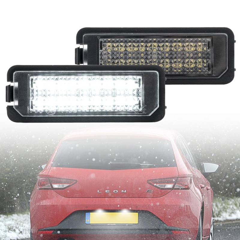 NSLUMO 2X Nummernschildbeleuchtung LED Kennzeichenbeleuchtung Kompatibel mit Seat Leon Mk2 Mk3 Altea XL Van Exeo ST/Kombi seat ibiza kennzeichenbeleuchtung LED Kennzeichenbeleuchtung Auto Parkleuchte von NSLUMO