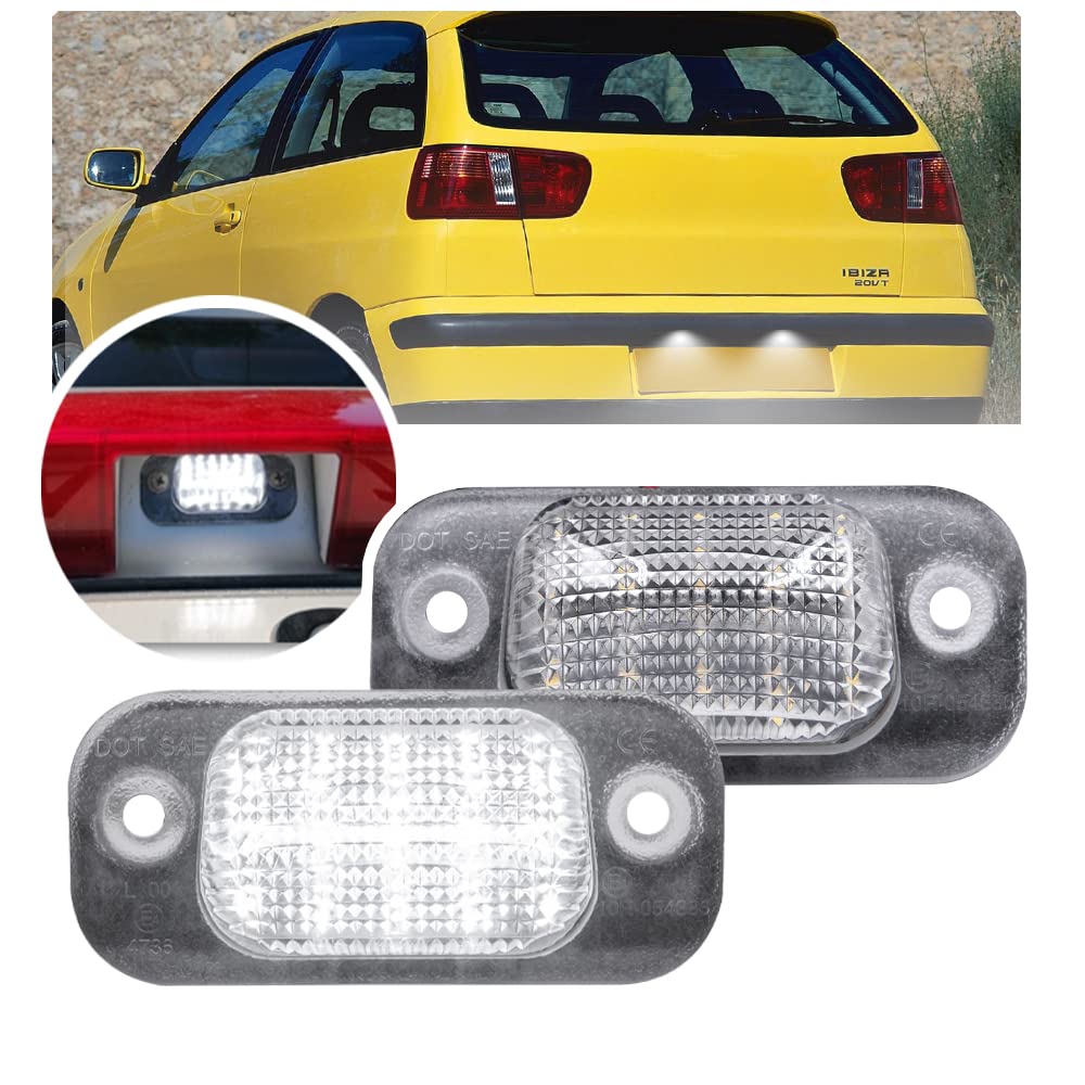 NSLUMO 2X Nummernschildbeleuchtung LED Nummernschildbeleuchtung Kompatibel mit Seat Ibiza Cordoba Mk2 Typ 6K 1993-2002 LED Nummernschildbeleuchtung Auto Parkleuchte von NSLUMO