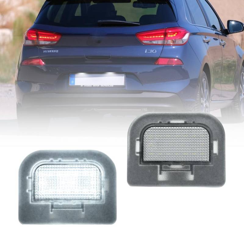 NSLUMO 2X SMD LED Kennzeichenbeleuchtung Module für Hyundai i30 Typ PD Kombi 2017 2018 2019 2020 2021 2022 2023 LED-Kennzeichenbeleuchtung, Auto-Parkleuchte OEM#: 92501-D4000 von NSLUMO