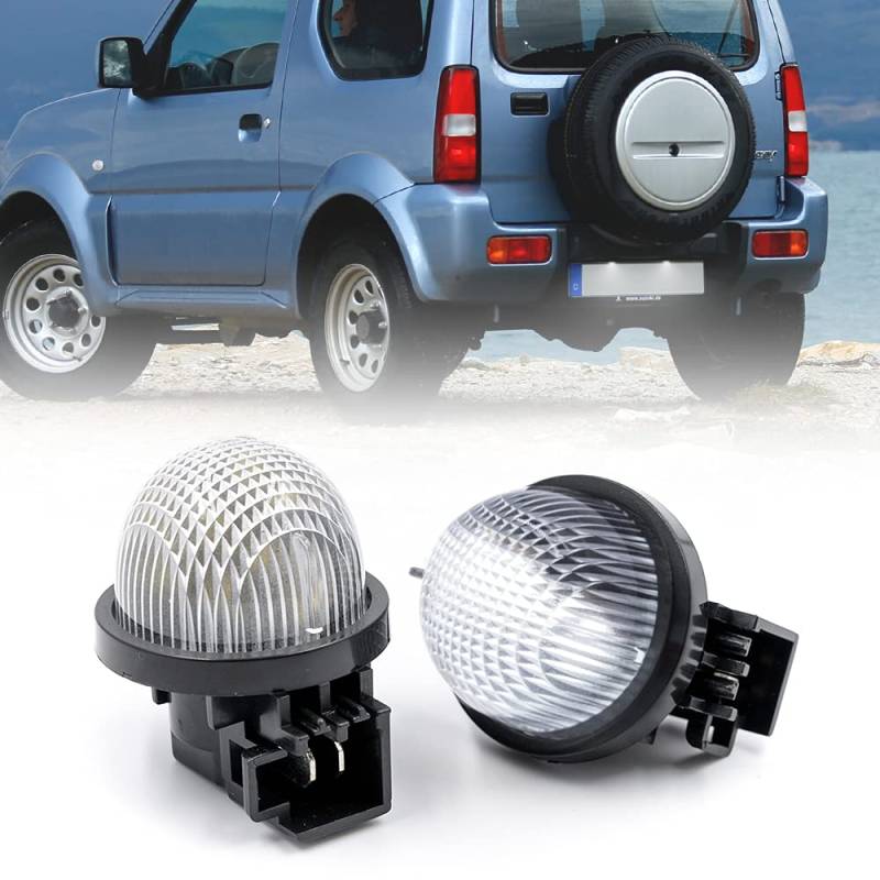 NSLUMO 2pcs LED Kennzeichenbeleuchtung für Suzuki Jimmy JB Alto HA Carry Pickup Grand Vitara Swift Wagon R MC Opel Agila Auto Accessy von NSLUMO