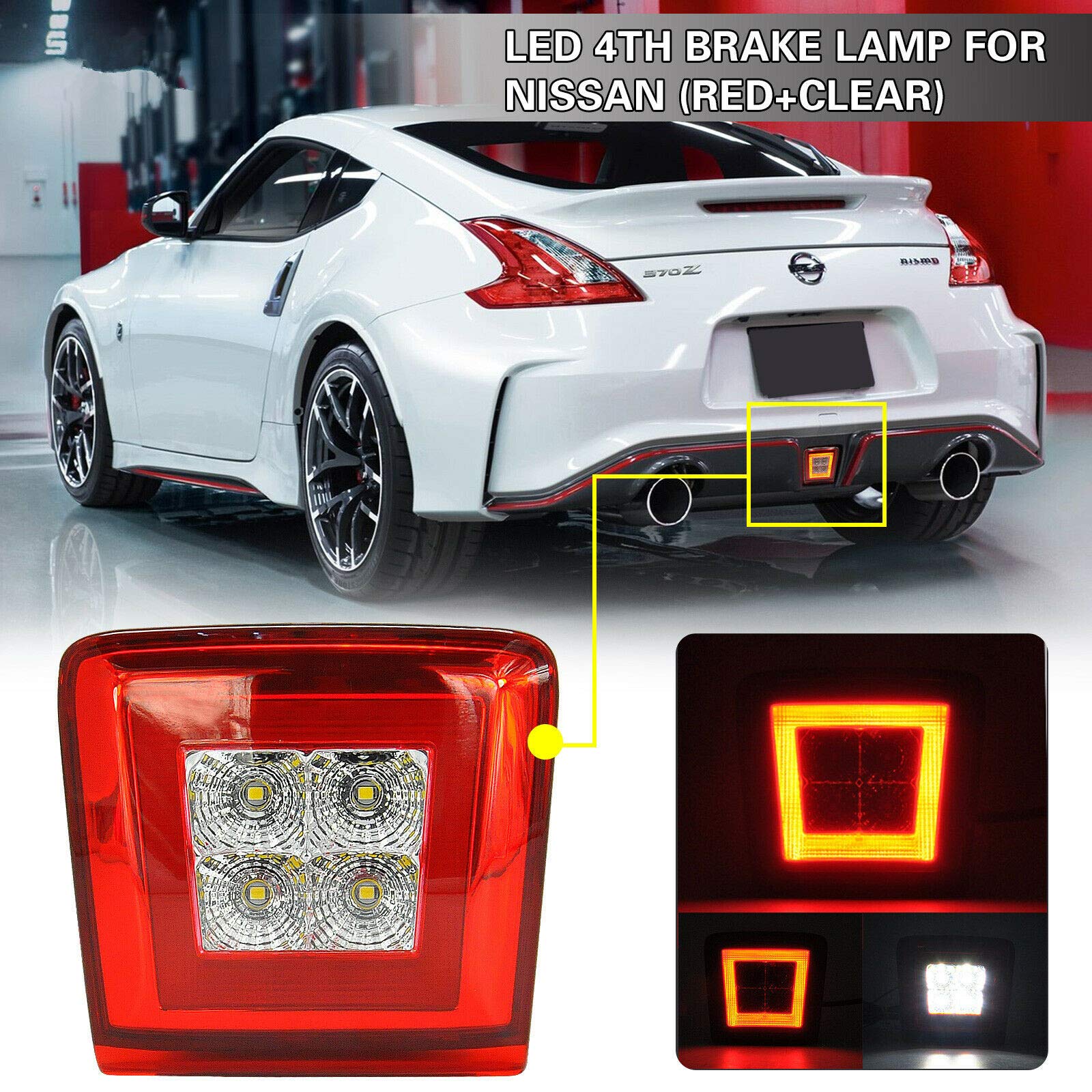 NSLUMO Für N`issan 370Z 09- Juke Nismo 13- LED 4. Bremslicht Rückfahrscheinwerfer Nebelscheinwerfer (rot + klar) von NSLUMO