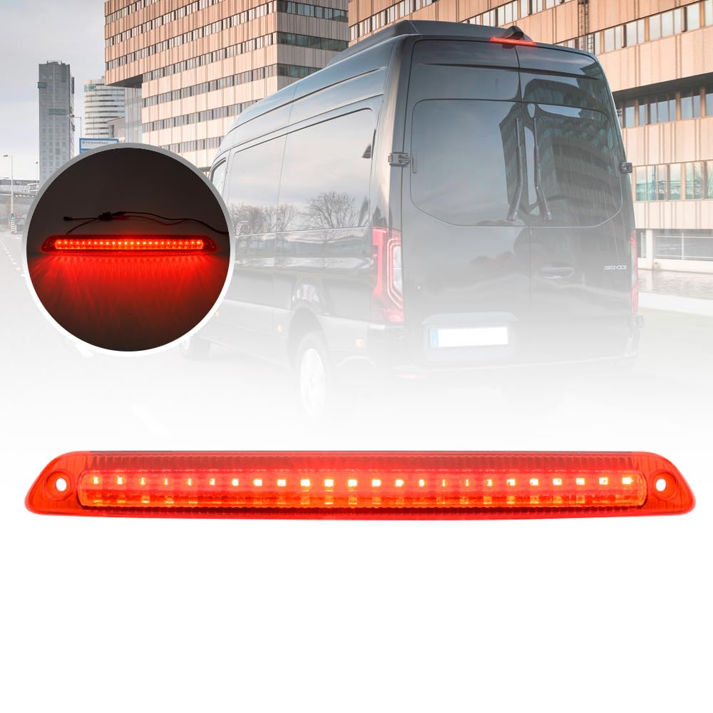 NSLUMO LED Bremslicht für Mercedes Be.nz Sprinter W906 W907 W910 2006-2023 für V.W Crafter hohes hinteres Bremslicht hochmontiertes Sprinter W906 bremsleuchte 2 Stück rote Linse von NSLUMO