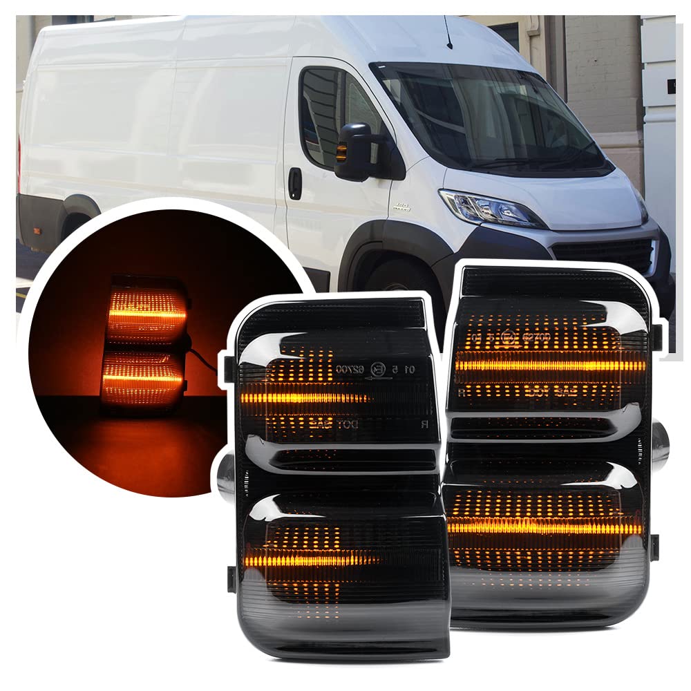 NSLUMO LED Fahrtrichtungsanzeiger SpiegelBlinker kompatibel mit Fi.at Ducato Blinker Van Bus 250 Peugeot Boxer Citroen Jumper Relais 2006-2024 Repeater Beleuchtung seitenmarkierungsleuchten von NSLUMO