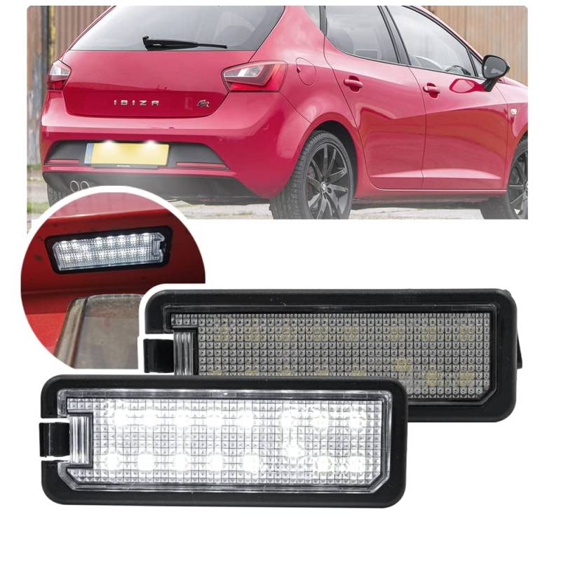 NSLUMO LED Kennzeichenbeleuchtung Für 2009-2016 Seat Ibiza FR Modell Facelift Für 2006-2015 Seat Altea XL 2 Stück Led Tag Registrierungslampen von NSLUMO