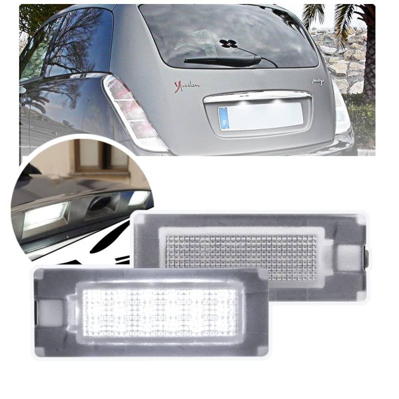 NSLUMO LED-Kennzeichenbeleuchtung Kompatibel mit 2003-2011 Lancia Ypsilon 843 Canbus LED-Kennzeichenbeleuchtung Auto-Parkleuchte Auto-Rückleuchten OEM-Nummer: 51701517 von NSLUMO