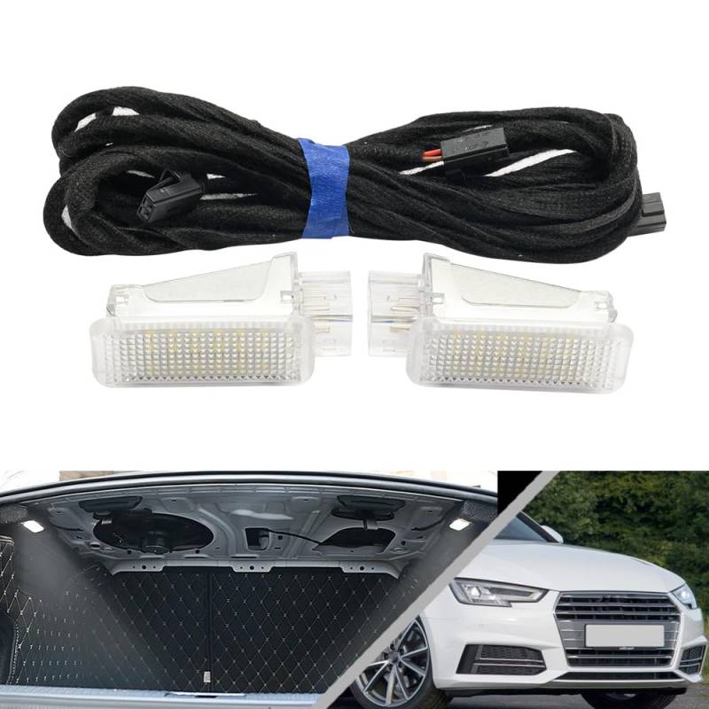 NSLUMO LED Kofferraum Beleuchtung Leuchte für Aud.i A4 S4 B9 Sedan 2019-2024 2X SMD-LED-Modul Gepäckraumlampe 18 LED Kofferraum Leuchte Beleuchtung von NSLUMO